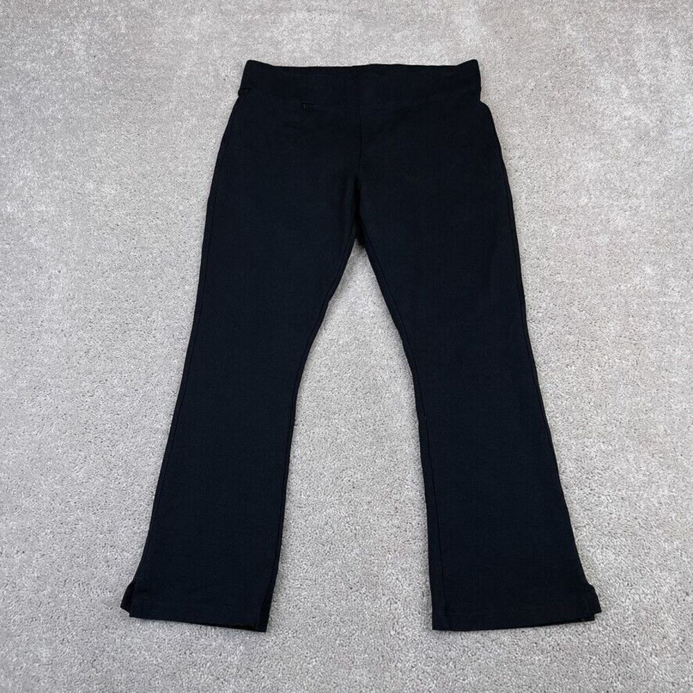 American Giant Pants Womens 8 Black No BS Ponte Kick Flare Crop Pull On‎ Stretch